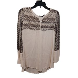 Blu pepper womens textured crinkle boho blouse size medium